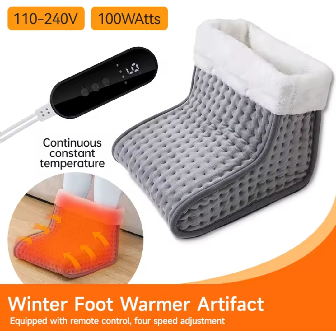 Electric Heated Foot Warmer Pad | Soft Plush Heating Pad with 9-Level Temperature Control