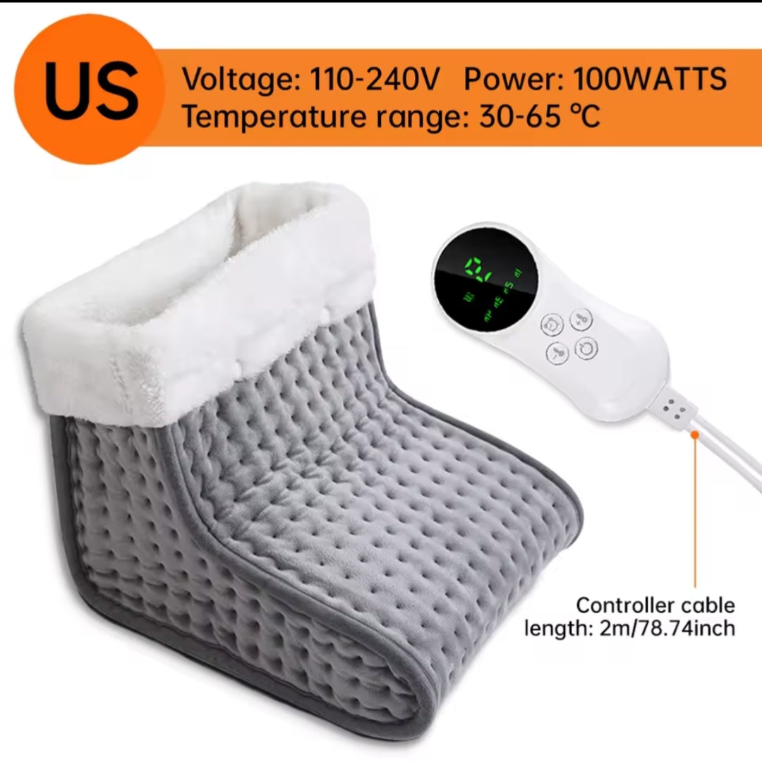 Electric Heated Foot Warmer Pad | Soft Plush Heating Pad with 9-Level Temperature Control