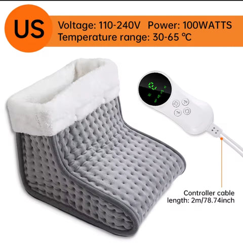 Electric Heated Foot Warmer Pad | Soft Plush Heating Pad with 9-Level Temperature Control