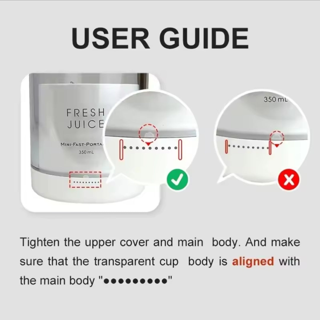 Wireless Rechargeable Juicer Cup with 6 Blades | Portable Smoothie & Fruit Blender