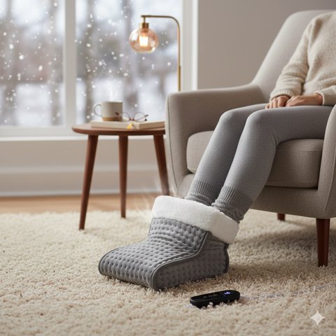 Electric Heated Foot Warmer Pad | Soft Plush Heating Pad with 9-Level Temperature Control